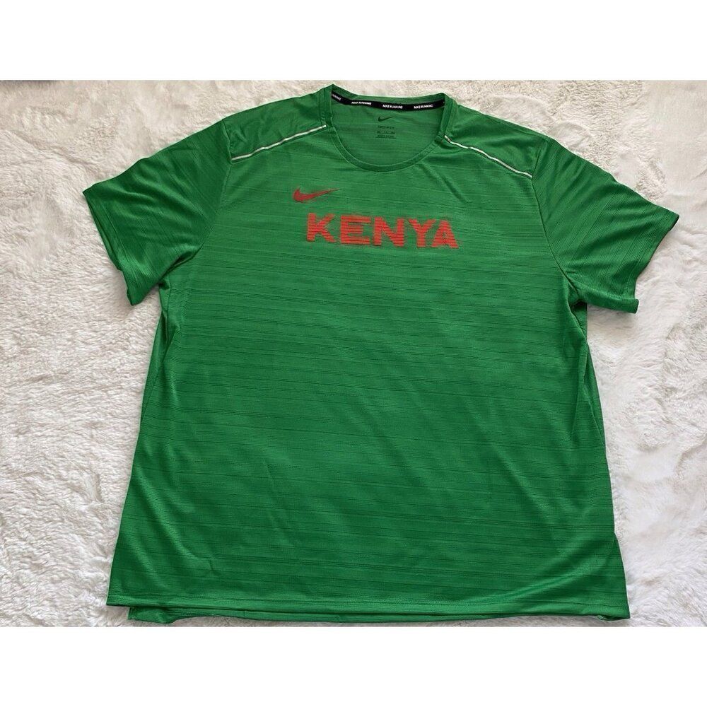 Nike Dri Fit KENYA TEAM ISSUED RUNNING Shirt Green CT0105-320 Men's 2XL NO TAGS